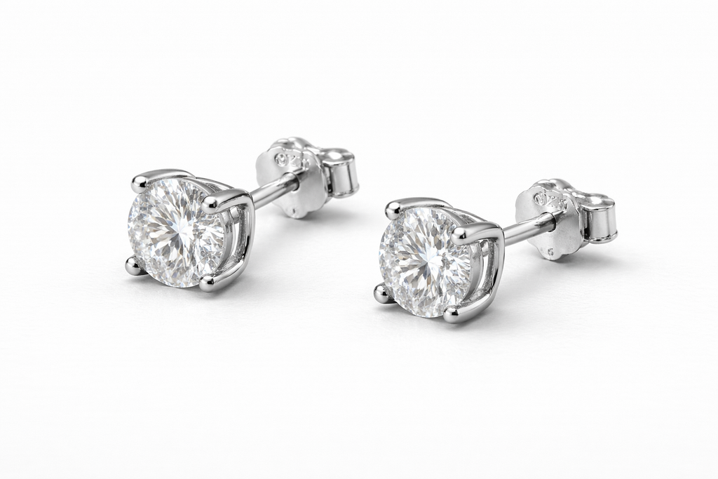 Boucles d’Oreilles Moissanite Christina – 1 Carat Total (0,5 ct chacune)