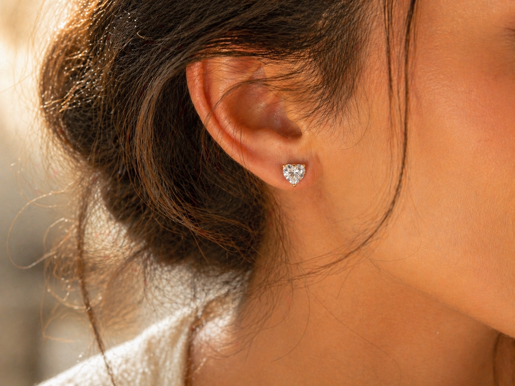 Boucles Cœur Sabrina en Moissanite 1 Carat – Brillance Diamant Sans le Prix