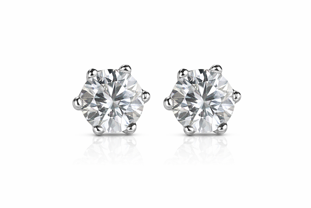 Boucles d’Oreilles Solitaire Moissanite 0,5 Carat Justyna – Argent 925 Poinçonné – Certificat GRA