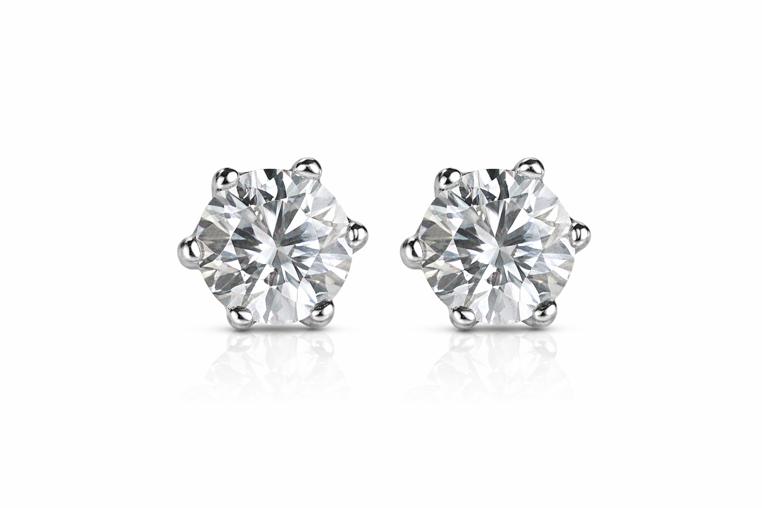 Boucles d’Oreilles Solitaire Moissanite 0,5 Carat Justyna – Argent 925 Poinçonné – Certificat GRA