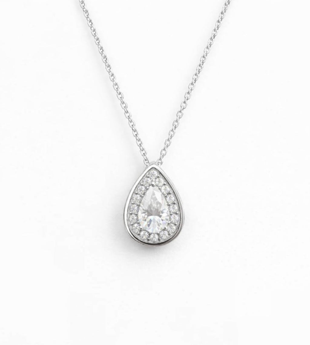 Collier Goutte Émilie  – Moissanite 1 Carat (Argent 925)