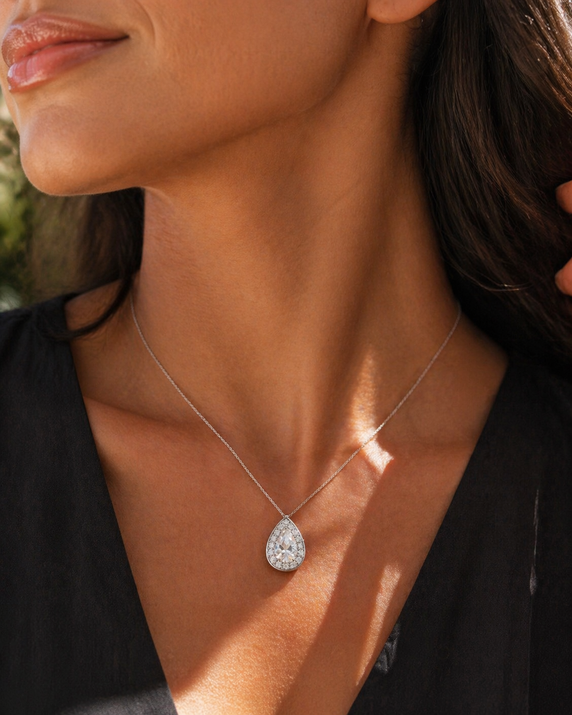 Collier Goutte Émilie  – Moissanite 1 Carat (Argent 925)