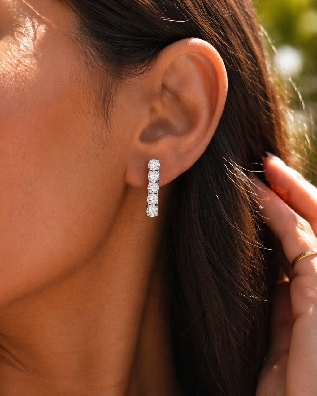 Boucles d’Oreilles Marjorie Moissanite – Argent 925 | Élégance Intemporelle
