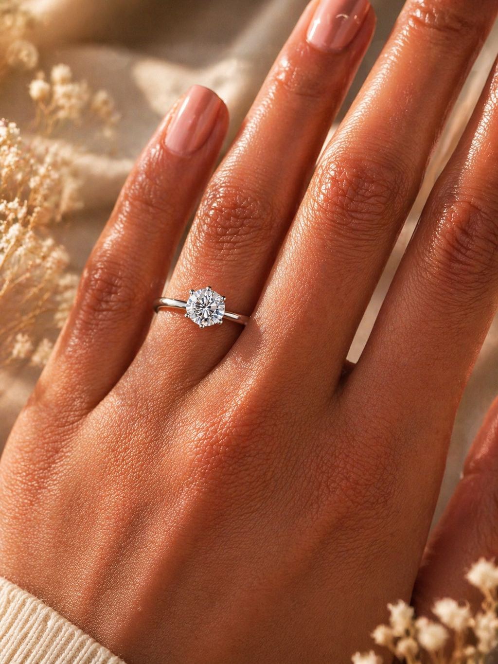 Bague Solitaire 1 Carat Justyna – 6 Griffes en Argent 925
