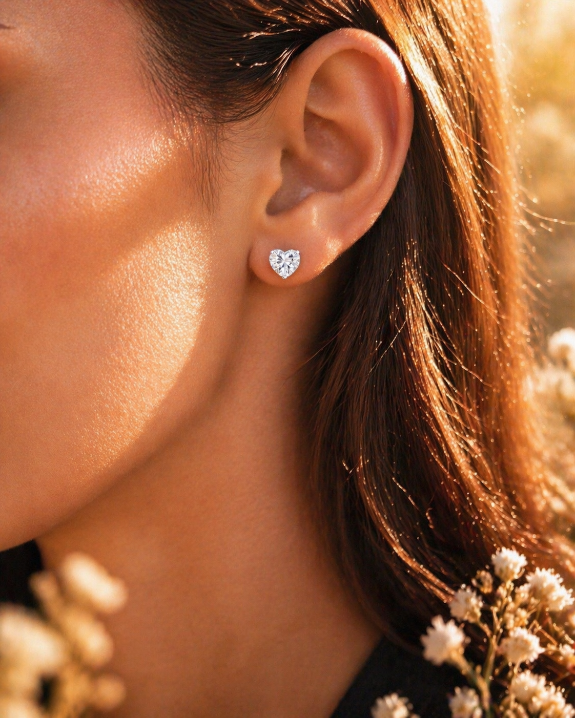 Boucles d’oreilles Cœur Moissanite Sabrina – Brillance Intemporelle
