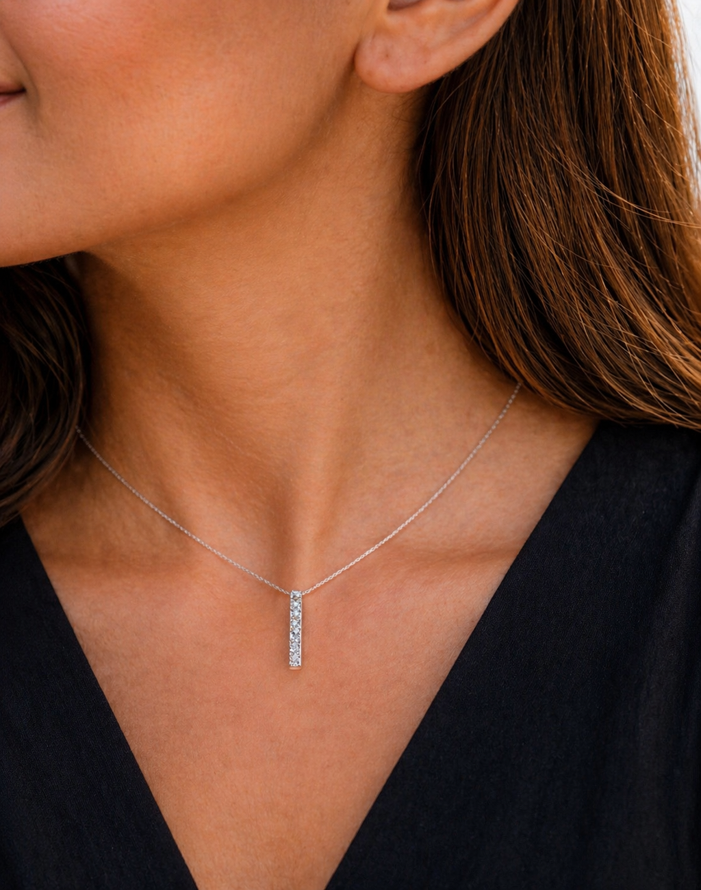 Collier Barre Moissanite Vannina – Élégance Intemporelle