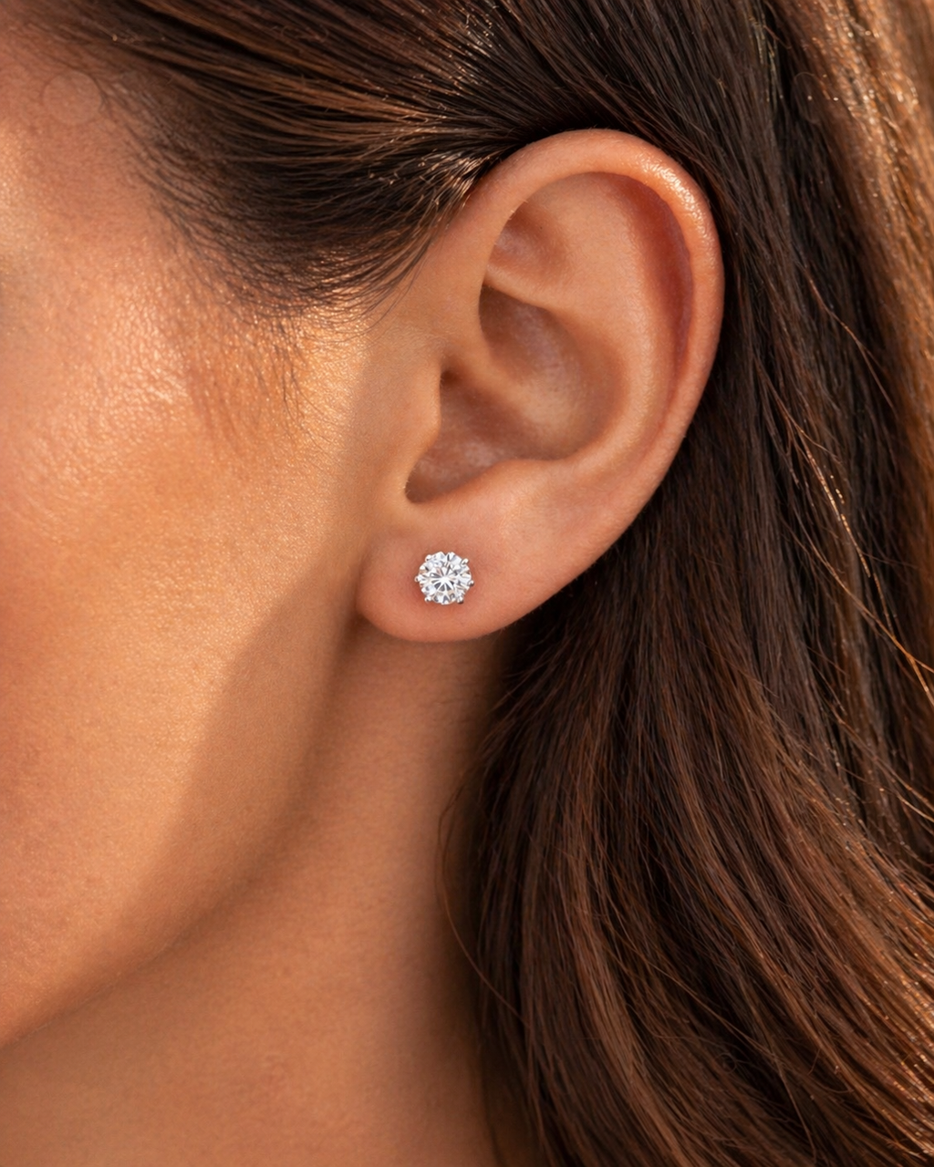 Boucles d’Oreilles Solitaire Moissanite 0,5 Carat Justyna – Argent 925 Poinçonné – Certificat GRA