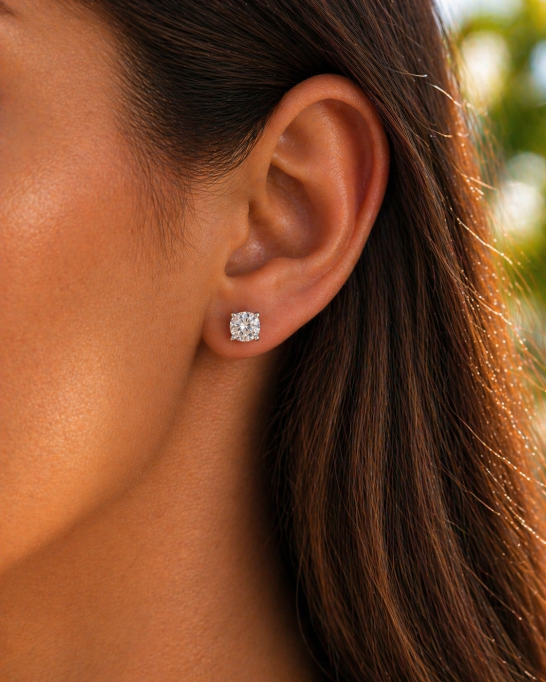 Boucles d’Oreilles Moissanite Christina – 1 Carat Total (0,5 ct chacune)