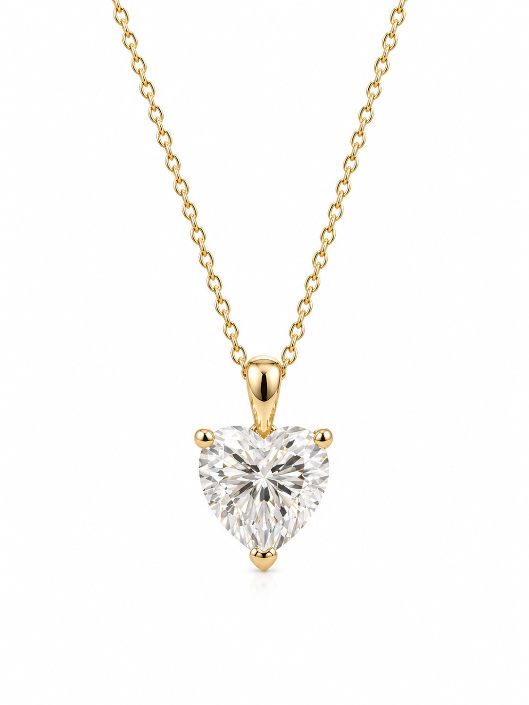 Collier Cœur Sabrina en Moissanite – 1 Carat (Argent 925 Doré)