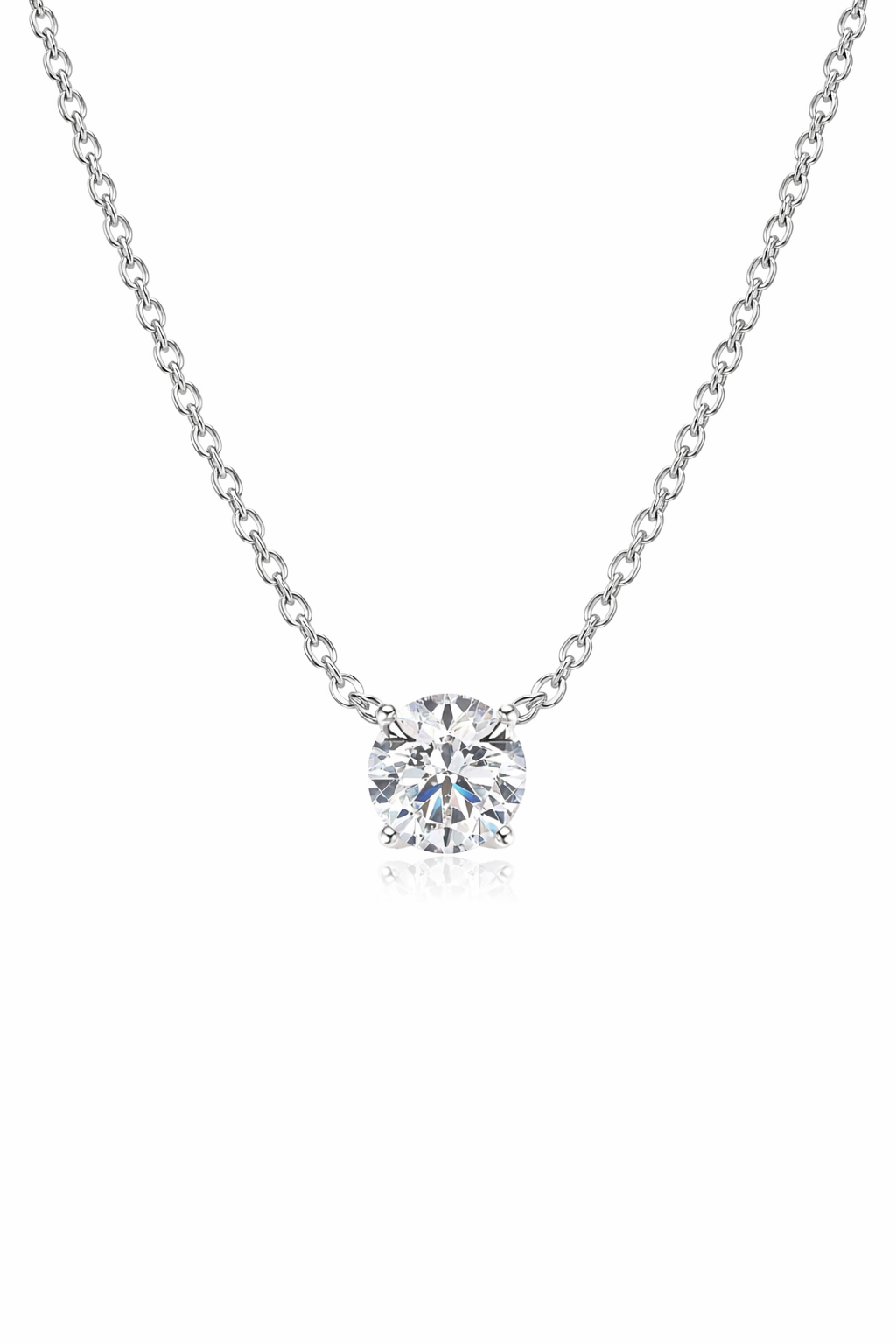 Collier Solitaire Moissanite 0,3 Carat Christina – Argent 925 Poinçonné – Certificat GRA