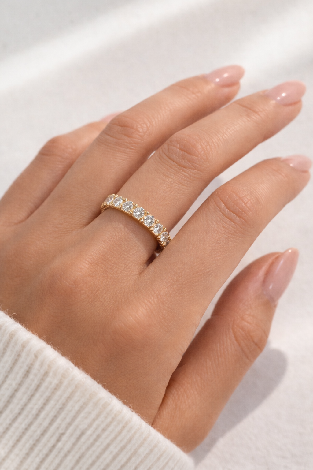 Bague Éternité en Moissanite Ghjuliana – Éclat Intemporel